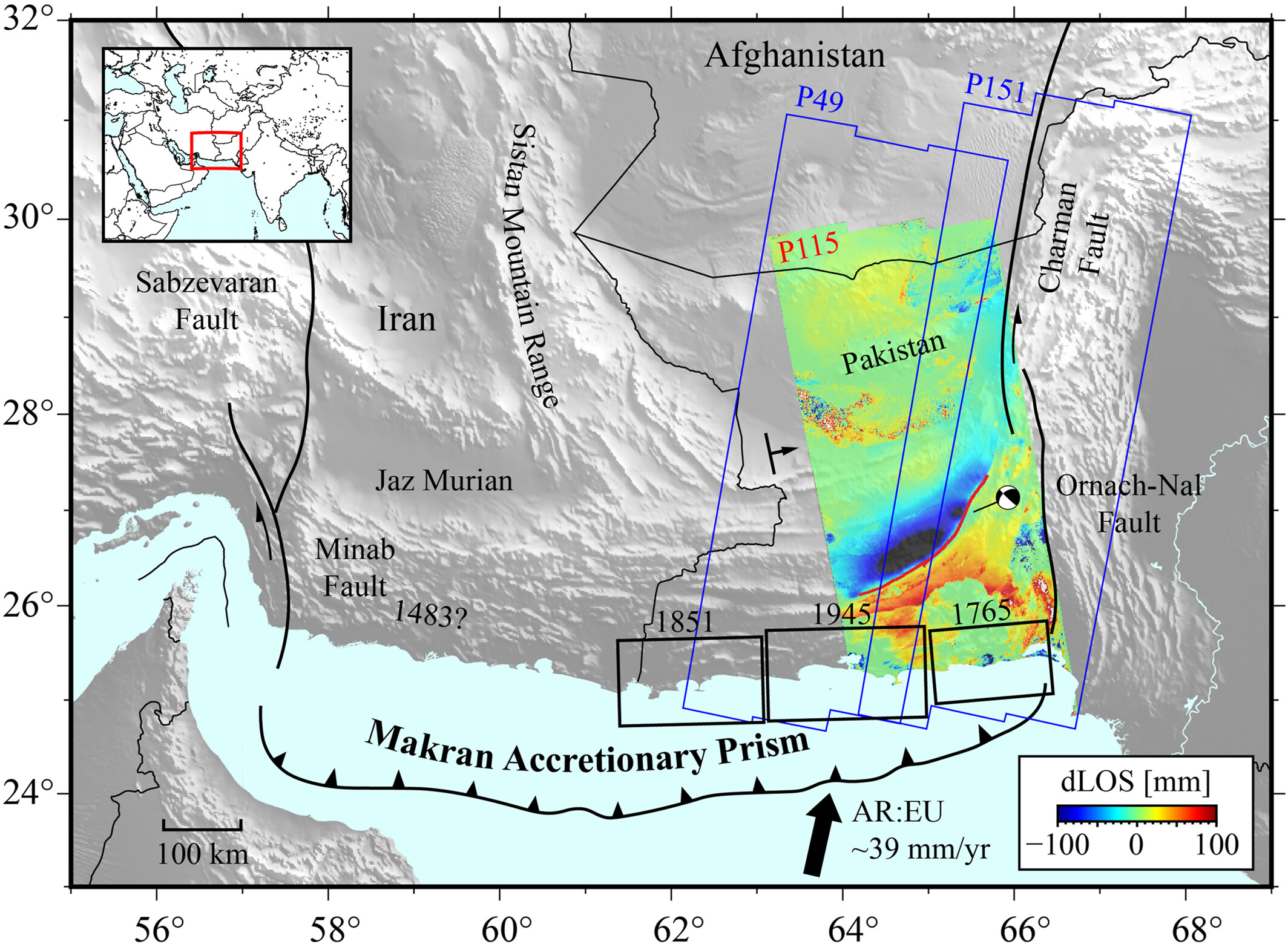2013 Balochistan Postseismic InSAR